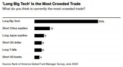 股票配资公司:做多大型科技股为最拥挤交易但股票配置水平降至5个月来新低